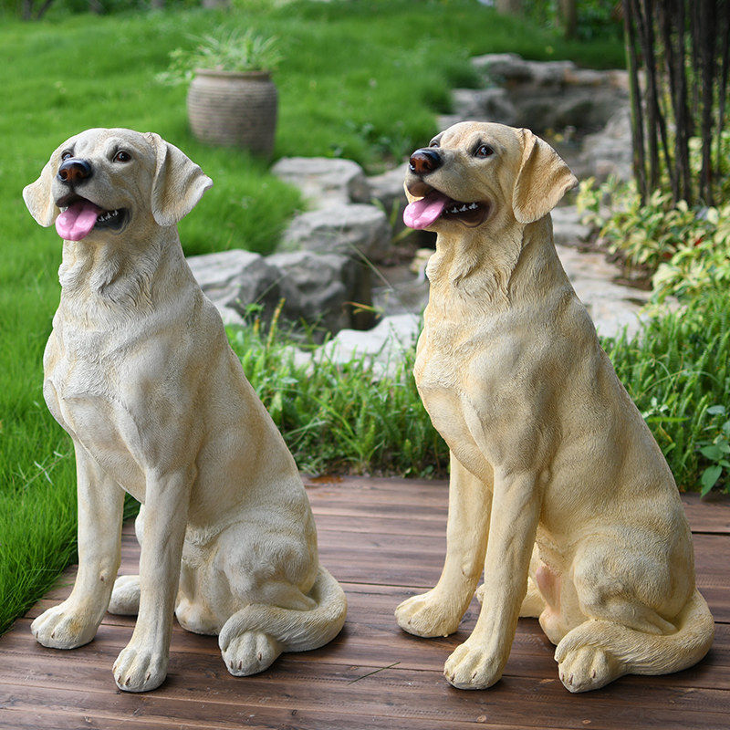 仿真狗拉布拉多猎犬摆件工艺品软装家居客厅装饰V品宠物模型雕塑,淘宝优惠券,粉丝福利购,淘宝优惠卷