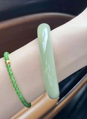 毕业级纯天然东陵玉手镯和田玉平替晴水色手镯高冰透玛瑙玉髓正品