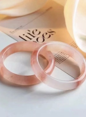 纯天然桃花酿手镯新疆金丝玉冰种粉色玉石手镯金丝玉手镯旺夫