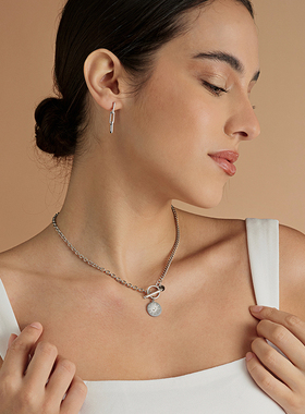 YUTU太阳花环扣项链轻奢锁骨链