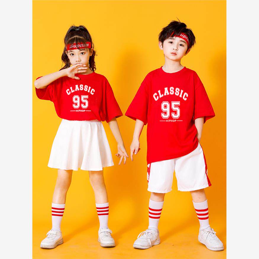 儿童啦啦队演出服中风毕业季夏运动会中小学生拉拉操表演班服
