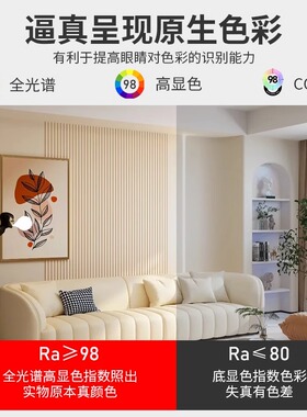 全光谱筒灯led嵌入式家用防眩光洞灯天花灯客厅无主灯走廊过道灯
