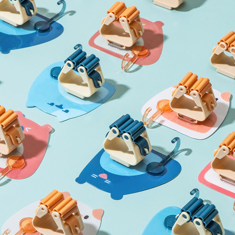 卫生间用品大全浴室厕所置物架收纳免打孔壁挂式挂拖把夹神器厨房 - 图2