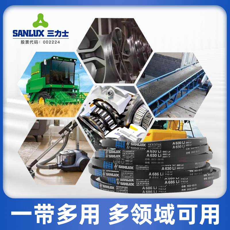 三力士B型三角皮带橡胶传动带B3327-B6650工业机器用硬线同步皮带 - 图1