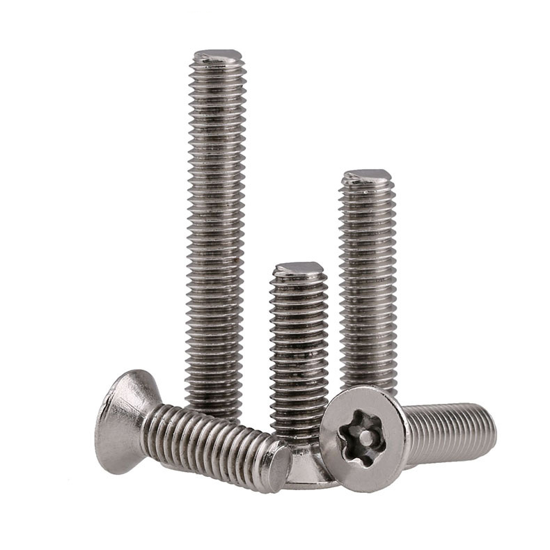 M3M4M5M6M8不锈钢304沉头梅花带柱螺丝防盗钉平头内六角带针螺栓 - 图2