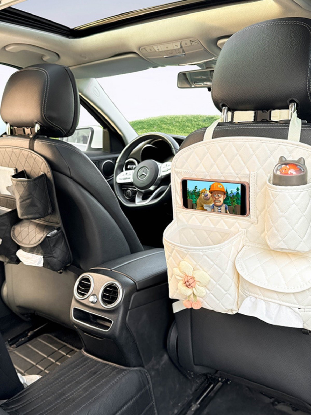 汽车椅背收纳袋多功能置物挂袋可爱座椅后背储物盒车载实用品大全,淘宝优惠券,粉丝福利购,淘宝优惠卷