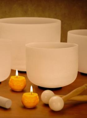 专业水晶颂钵全套钵音碗磬瑜伽冥想放松音疗静心spa标准音麦空钵