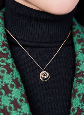 量子纠缠项链设计锆石银