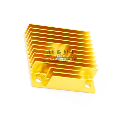 3D打印机 mk8喷头散热片40*40*11MM金色 DIYi3套件挤出机配件开孔 - 图2