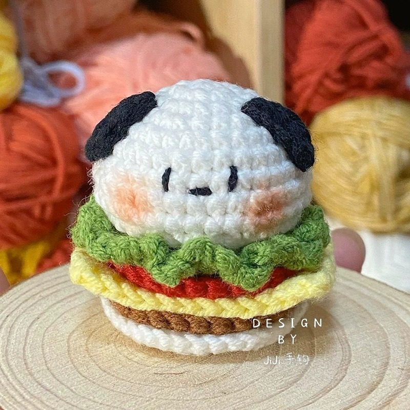 毛线新手钩针diy材料包手工编织卡通星之卡比汉堡玩偶材料包钥匙,淘宝优惠券,粉丝福利购,淘宝优惠卷
