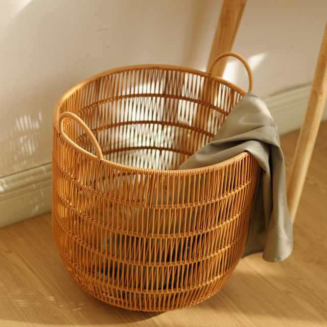 European style ins style imitation rattan waterproof dirty clothes basket bedroom dirty clothes storage basket toy basket large-sized laundry basket