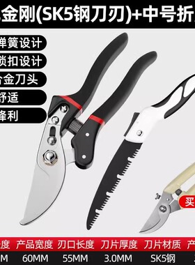 园艺剪刀剪树枝专用剪刀修枝剪果树剪花园林园艺剪子日本德国精工