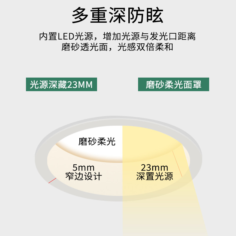 Hill spotlights embedded anti-glare wall washing spotlights home extremely narrow frame led ceiling lights downlights living room