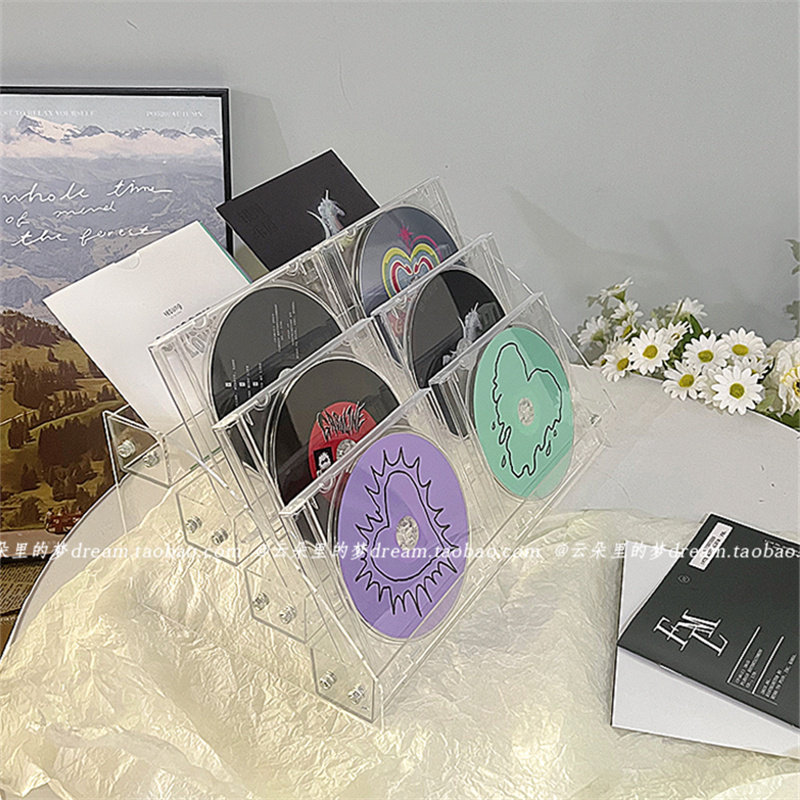 亚克力CD收纳架透明多层专辑收纳盒碟片cd展示架吧唧架子光盘收纳,淘宝优惠券,粉丝福利购,淘宝优惠卷