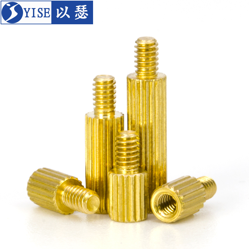滚花铜柱M2单头圆形铜柱螺丝 安防监控铜柱 摄像头铜螺丝柱铜支柱 - 图0