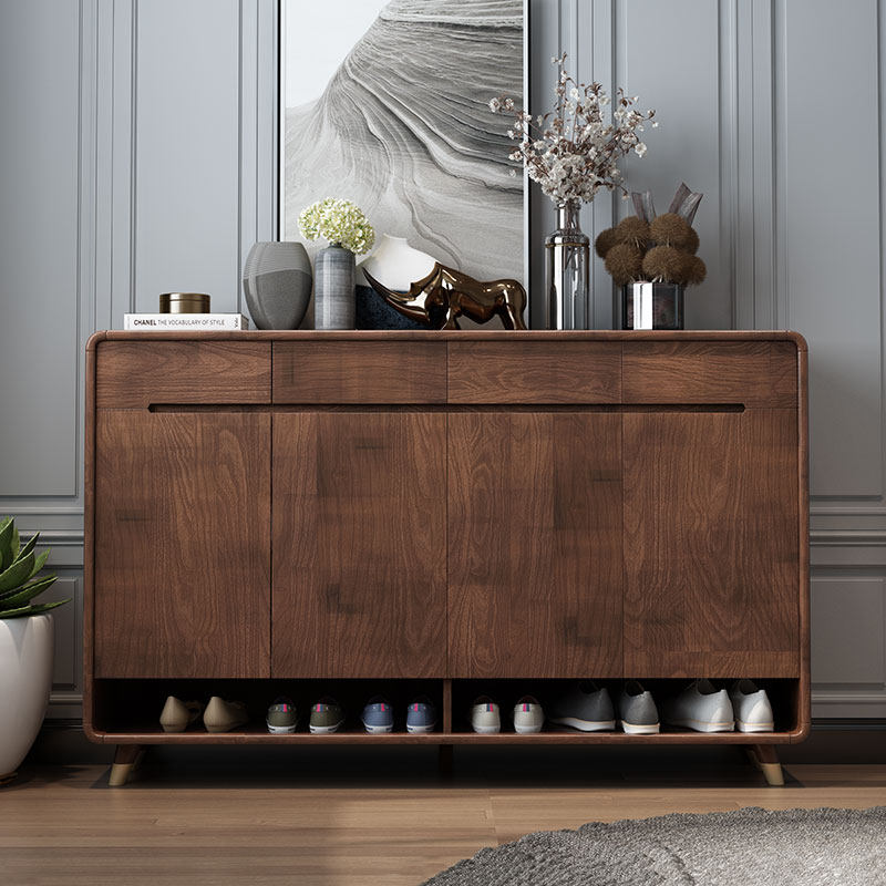 新中式鞋柜纯全实木大容量家用门口客厅小户型入户玄关一体收纳柜,淘宝优惠券,粉丝福利购,淘宝优惠卷