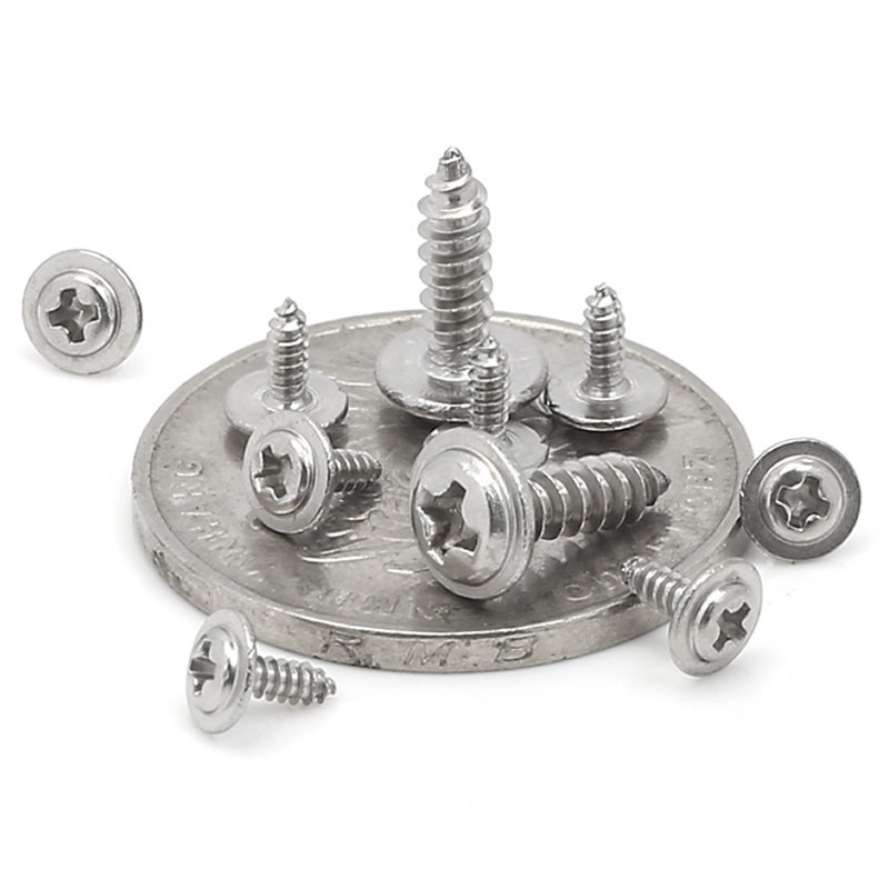 304不锈钢圆头十字带垫自攻螺丝PWA盘头自攻尖牙螺钉M1.4M2M3M4M5,淘宝优惠券,粉丝福利购,淘宝优惠卷