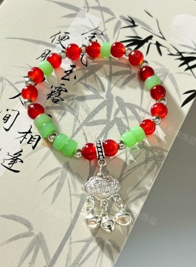 开学季热销超值中式蝴蝶串珠手链女同款女款印象轻奢小众气质情侣