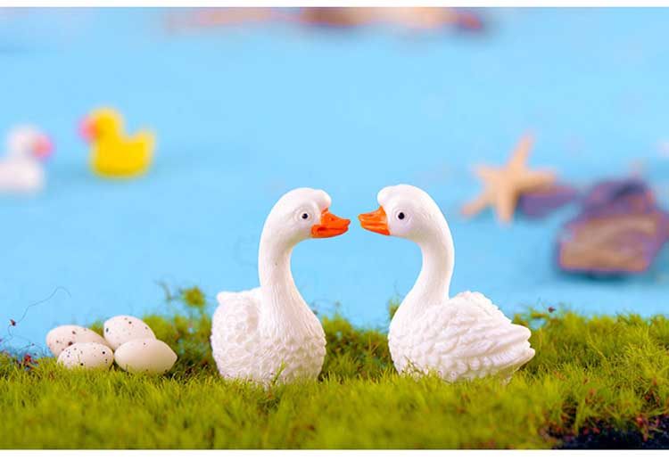 微景观小摆件家居装饰动物家养鹅大白鹅树脂卡通天鹅亲子玩具礼品,淘宝优惠券,粉丝福利购,淘宝优惠卷