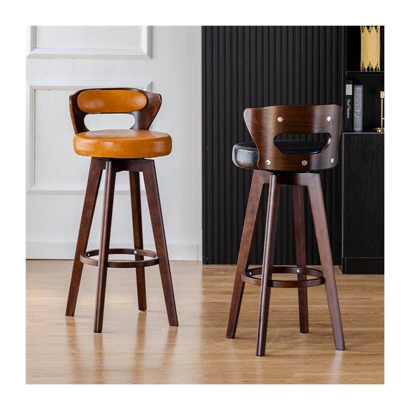 美式实木吧台椅旋转复古靠背高脚凳轻奢家用欧式咖啡厅前台酒厂家,淘宝优惠券,粉丝福利购,淘宝优惠卷