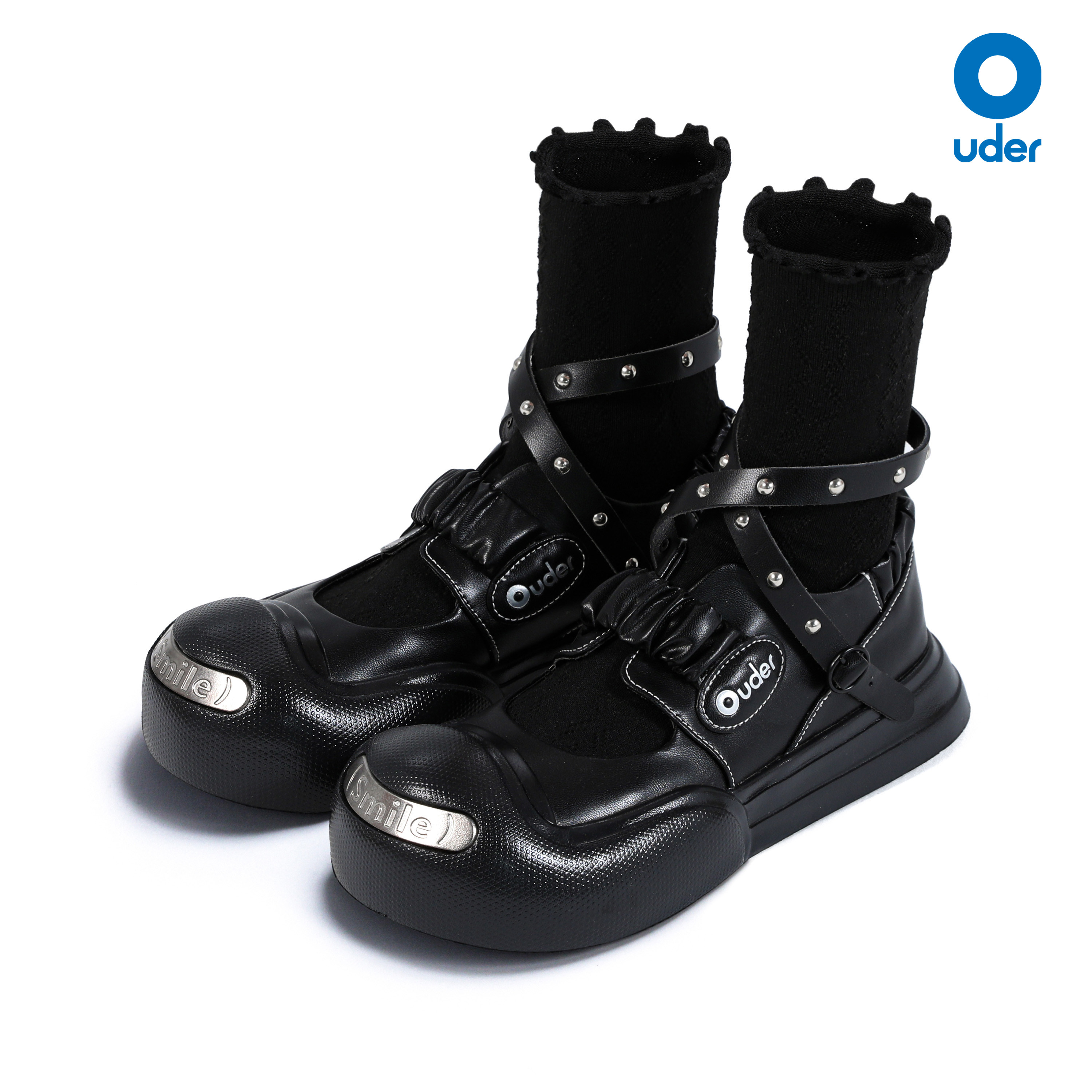 Ouder smiler黑天鹅玛丽珍女开口笑大头鞋丑萌厚底增高黑色小皮鞋,淘宝优惠券,粉丝福利购,淘宝优惠卷