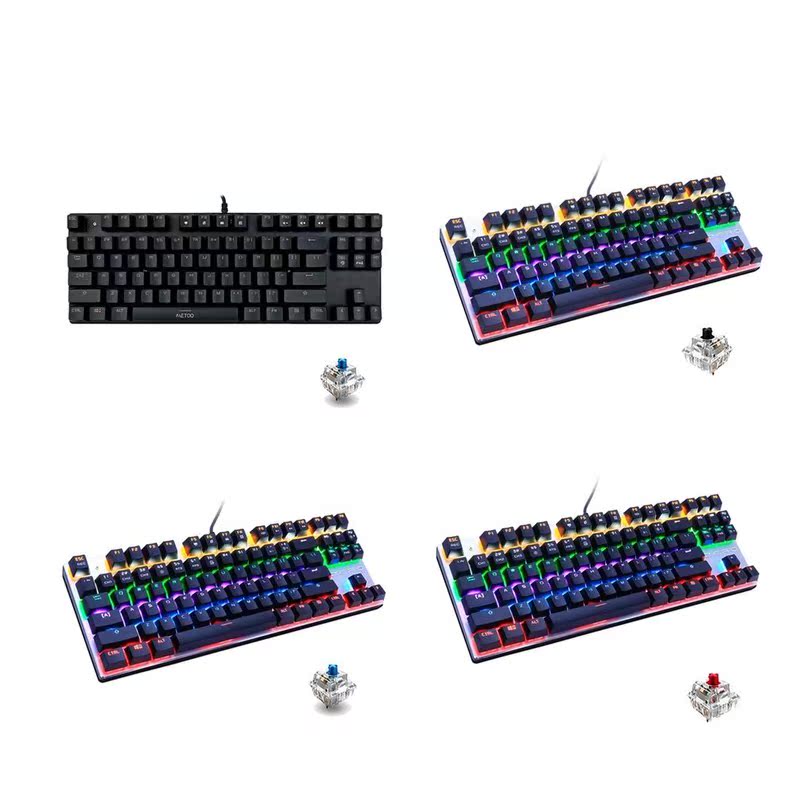 Metoo Edition Mechanical Keyboard 87 Keys Blue Switch Gamin - 图1