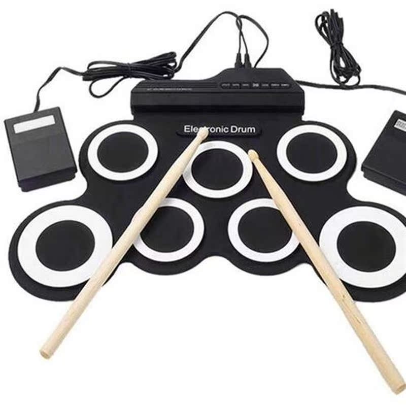 Digital Electronic Roll p Drum Pad Set Kit- Portable Silico-图1