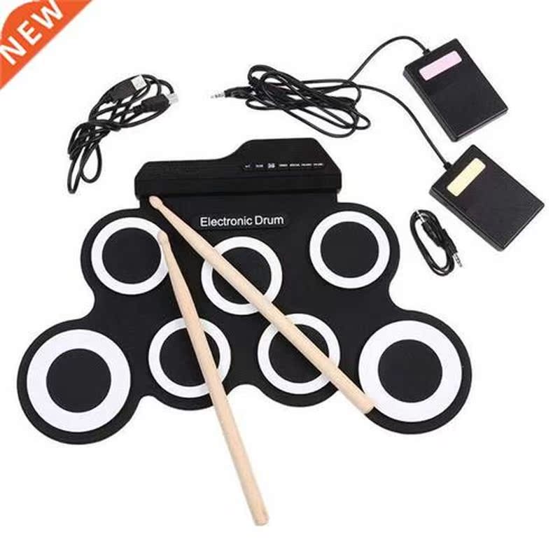 Digital Electronic Roll p Drum Pad Set Kit- Portable Silico-图0