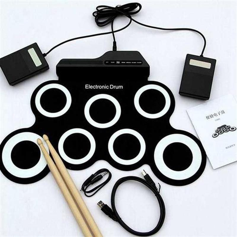 Digital Electronic Roll p Drum Pad Set Kit- Portable Silico-图2