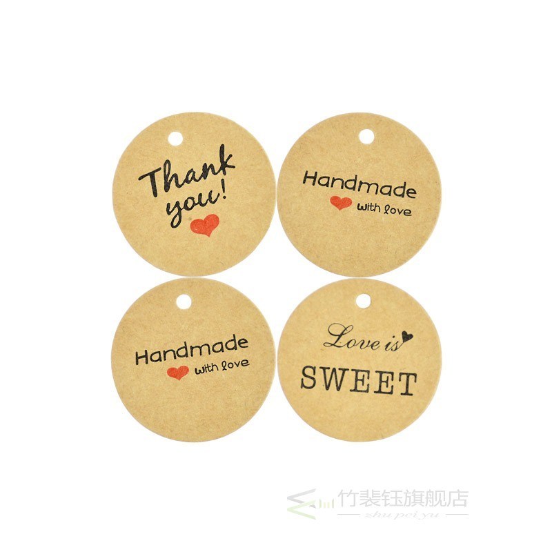 100Pcs Thank You Gift Tag Handmake Kraft Gift Tag For Weddin-图0