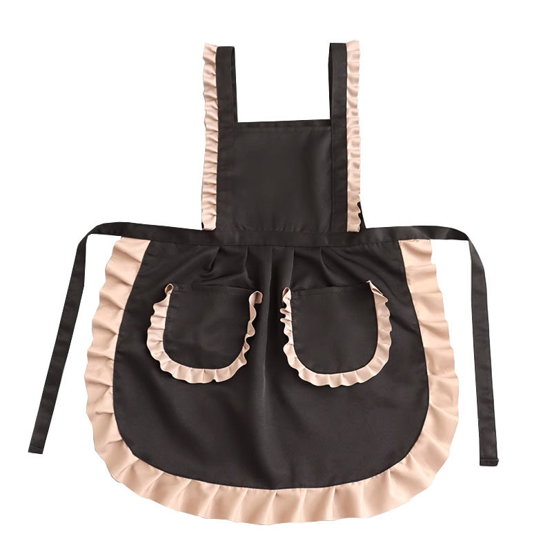 纯色防泼水透气围裙公主风定制印字围腰短女简约工作美甲做饭家用,淘宝优惠券,粉丝福利购,淘宝优惠卷