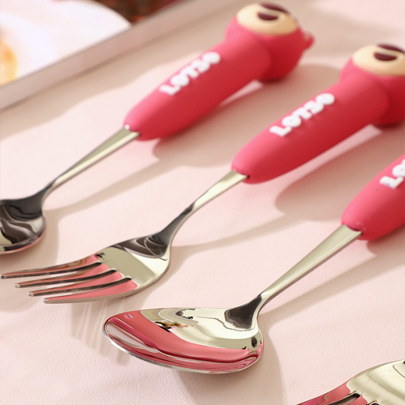 迪士尼儿童勺子304不锈钢叉子勺套装可爱草莓熊家用宝宝吃饭勺子,淘宝优惠券,粉丝福利购,淘宝优惠卷