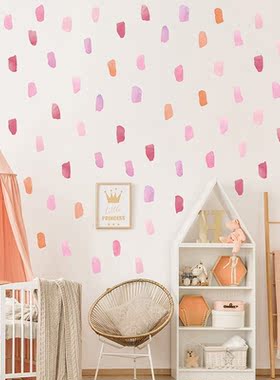 Watercolor Pink Blue Paint Strokes 5x10cm Wall ers for Baby