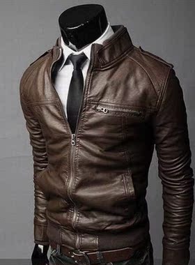 Autumn and Winter New Casual Slim ops Men's Motorcyc