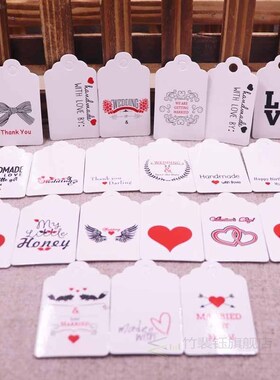 DIY 100pcs 3x5cm love tag handmade new paper card  present