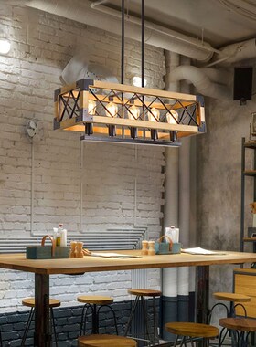 Vintage wood chandelier industrial wood lighting fixture liv