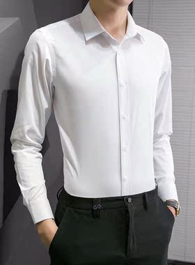 Men's small stand collar shirt long sleeve business