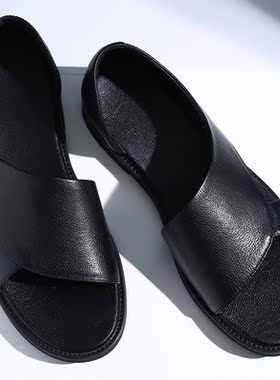 Summer Men Sandals High Qualit Leather Men's Cas