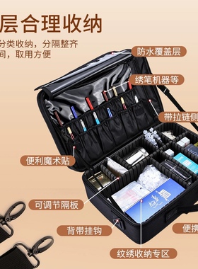 化妆师专用工具箱纹绣师专用工具箱化妆收纳包纹绣工具箱手提高档
