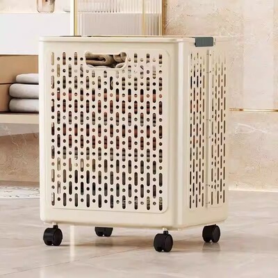 脏衣服收纳筐带轮子家用洗衣篮娃娃收纳桶卫生间放衣物神器