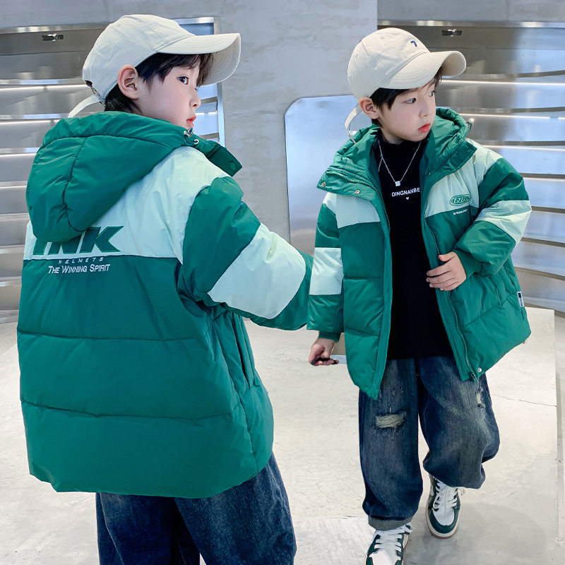 儿童羽绒服冬季加棉加厚保暖相拼白鸭绒男童帅气时髦防寒连帽棉衣,淘宝优惠券,粉丝福利购,淘宝优惠卷