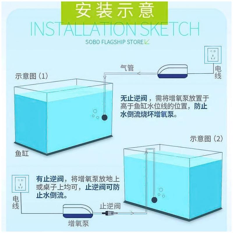 水族充氧配件鱼缸沙头气泡石增氧头三通接头止逆阀调节阀增氧管子 - 图2