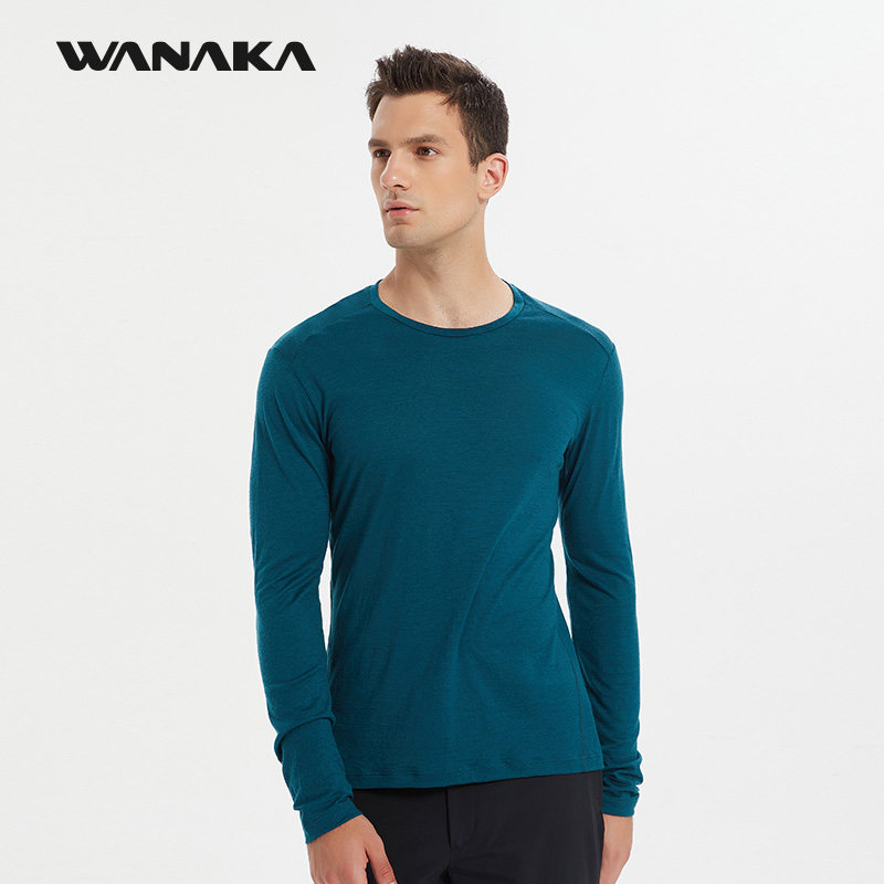 WANAKA美利奴羊毛100%长袖T恤男柔软透气户外速干衣滑雪徒步爬山,淘宝优惠券,粉丝福利购,淘宝优惠卷