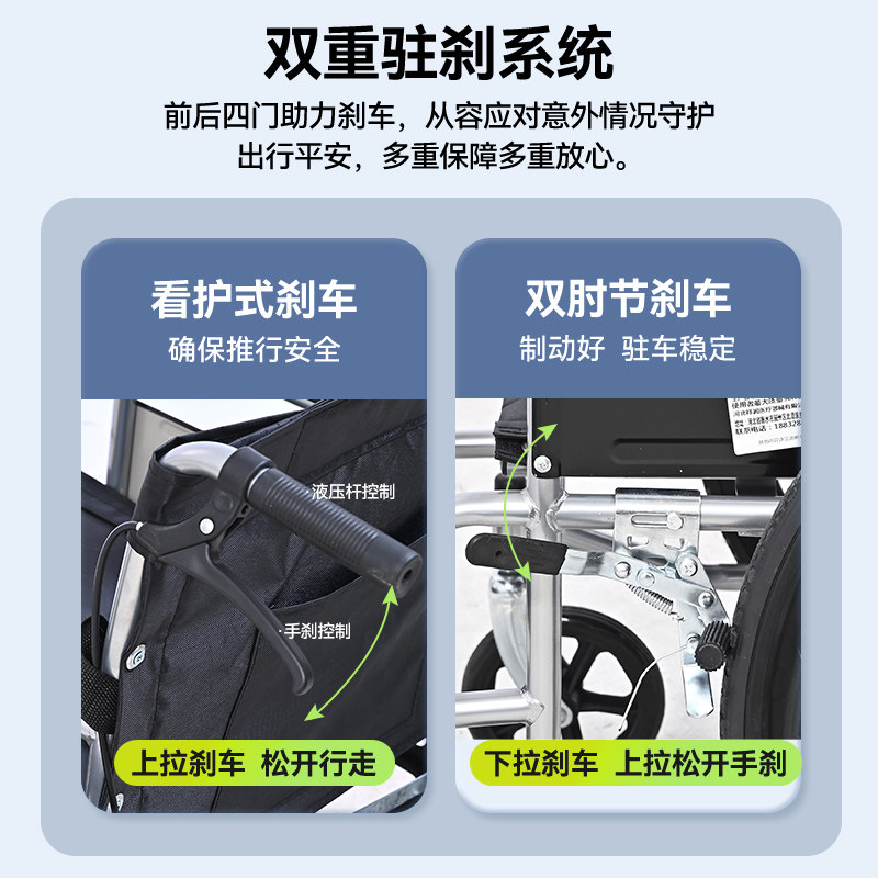 揽康手动轮椅车老年人可折叠便携瘫痪残疾人外出代步推车医院同款,淘宝优惠券,粉丝福利购,淘宝优惠卷