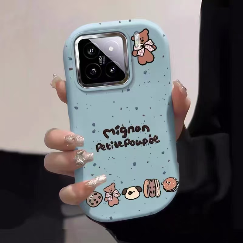 泼墨小熊英文适用于oppoA6pro手机壳A5/A3/2活力版a93s新款a11x卡通全包A97女A35A93S小众a73a58x镜框保护套 - 图2