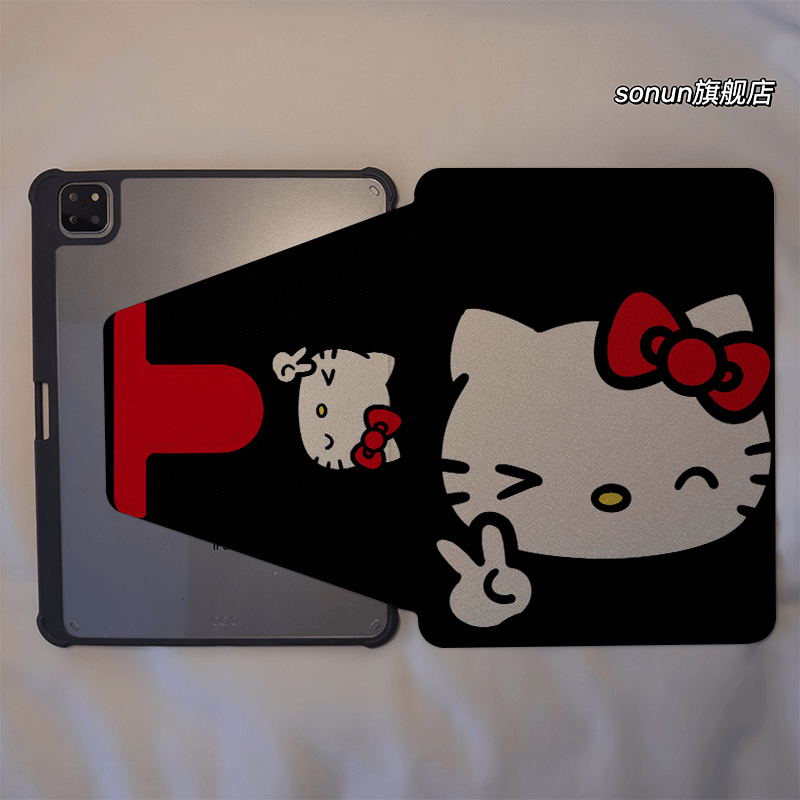 倚琪 比耶凯蒂2025新款iPad10/9保护壳适用苹果air5/4/3透明8旋转10.2卡通Pro12.9/13亚克力mini7平板硅胶套6,淘宝优惠券,粉丝福利购,淘宝优惠卷