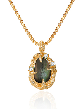 fettero 铜合金项链 【金色金枝镂影项链】轻奢时尚镶嵌小众