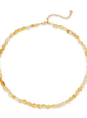 fettero 铜合金项链 【金色随形黄色串珠项链】气质轻奢时尚