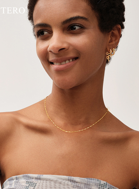 fettero 铜合金项链 【金色瓜子链颈链】欧美简约锁骨链气质百搭