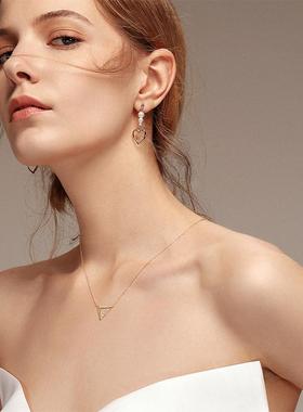 fettero 铜合金项链 【立体三角项链】高定设计时尚个性锁骨链女
